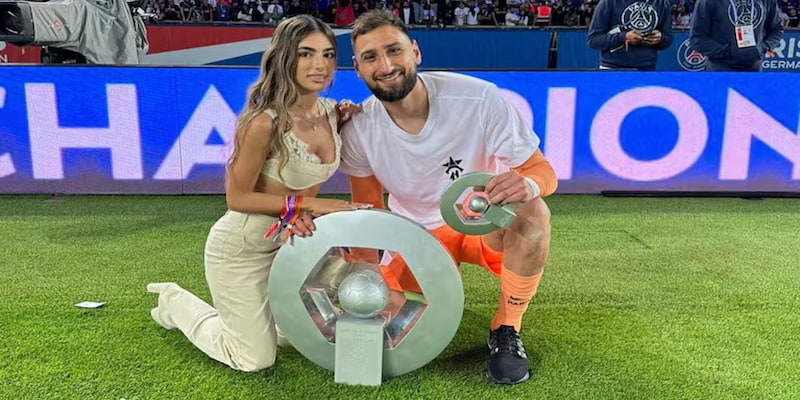 Donnarumma cùng vợ ăn mừng danh hiệu vô địch Ligue 1